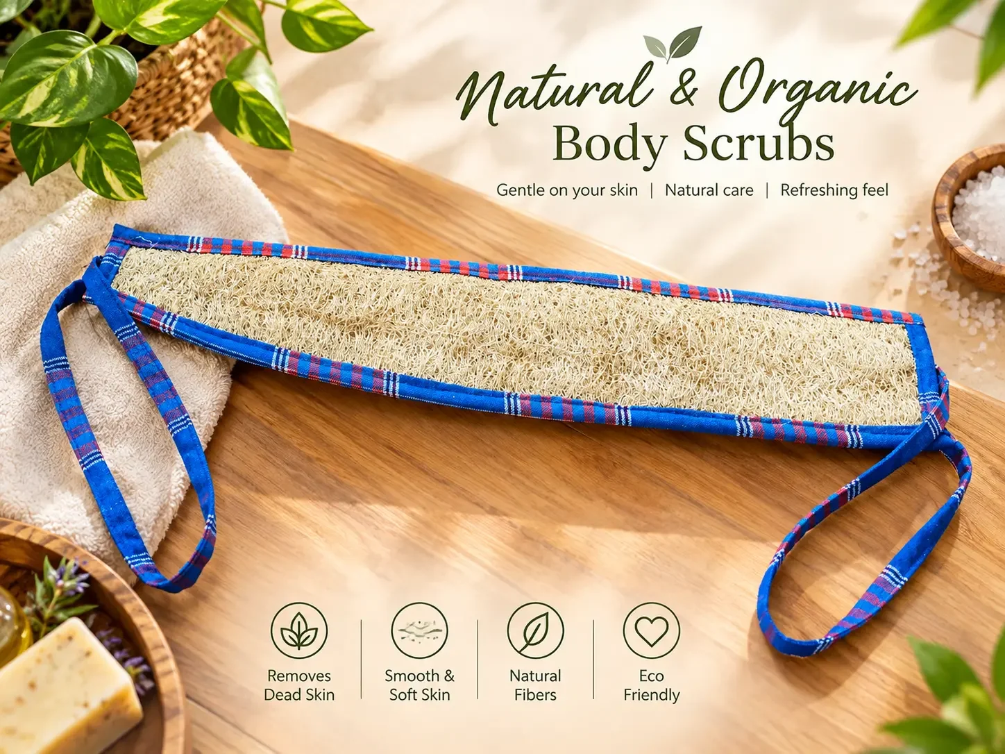 Natural Exfoliating Body Scrub Strap - Image 1