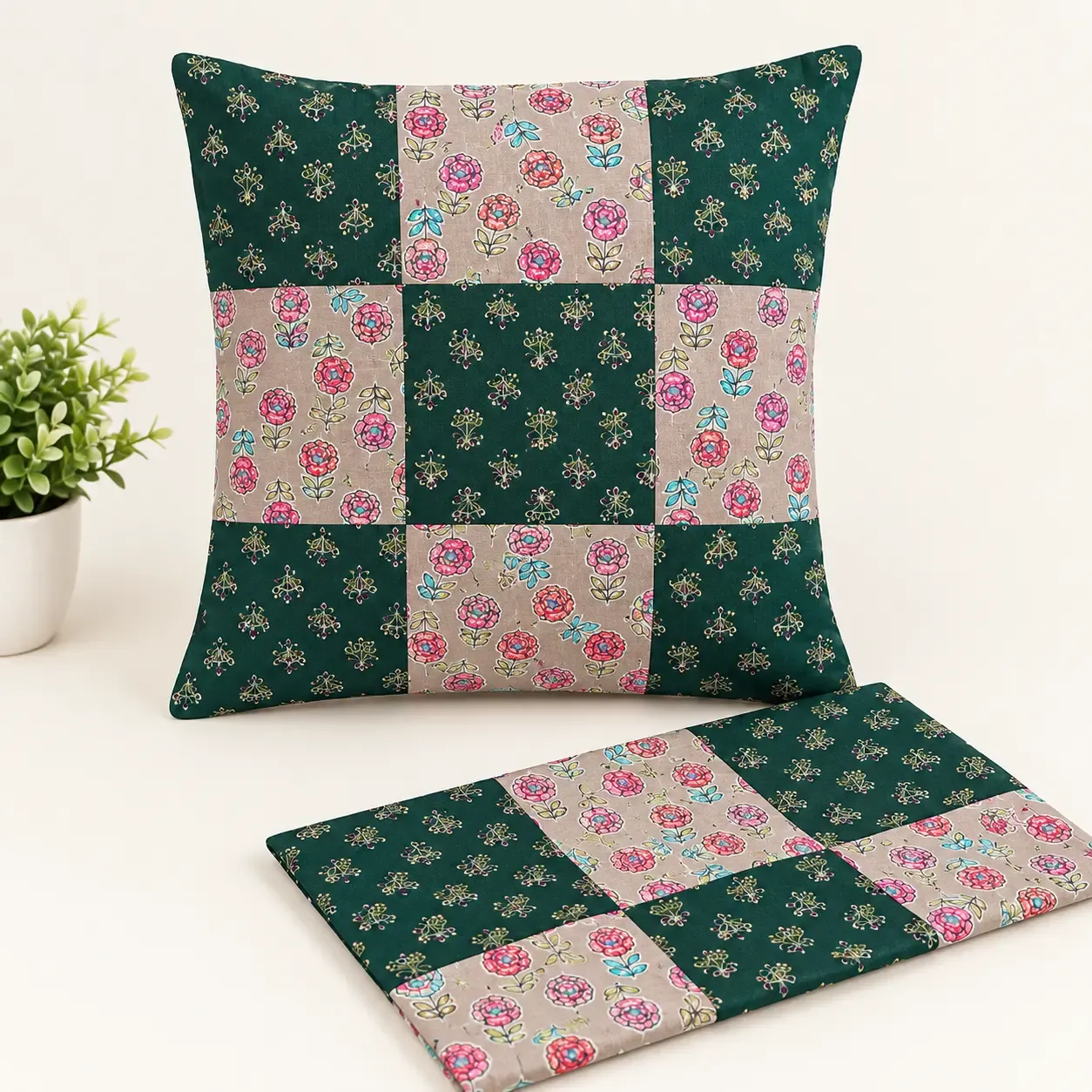Teal & Beige Floral