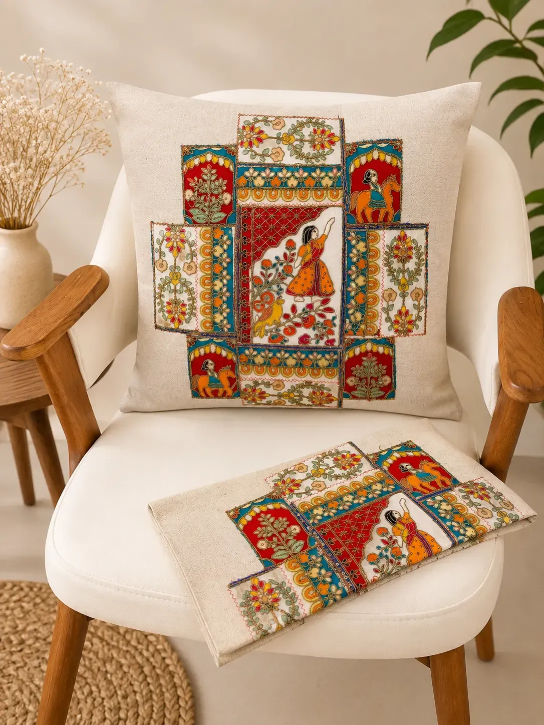 Folk Art Floral Embroidery / Multicolor